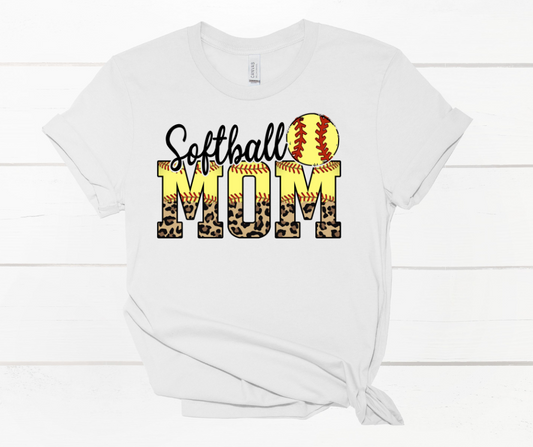 Softball Mom Cheetah Print Shirt